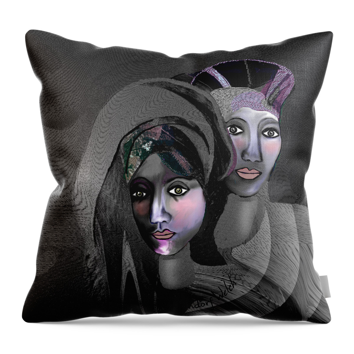 1973 - Exotic 2017 Throw Pillow featuring the digital art 1973 - Exotic 2017 by Irmgard Schoendorf Welch