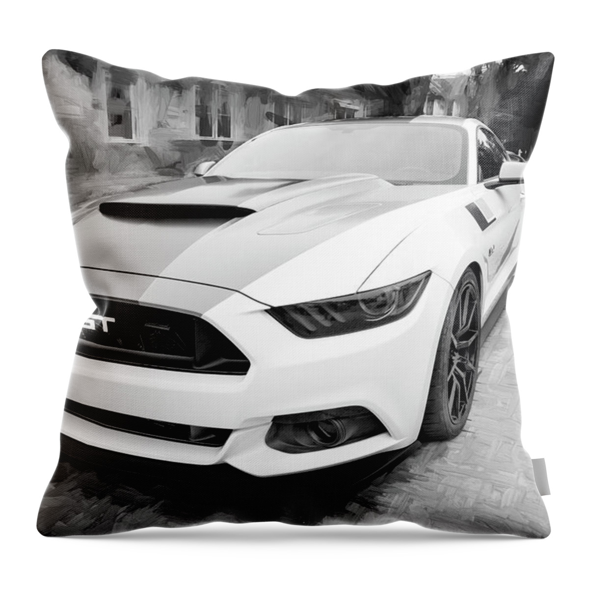 2017 Ford Mustang Throw Pillow featuring the photograph 2017 Ford GT Mustang 5.0 by Rich Franco