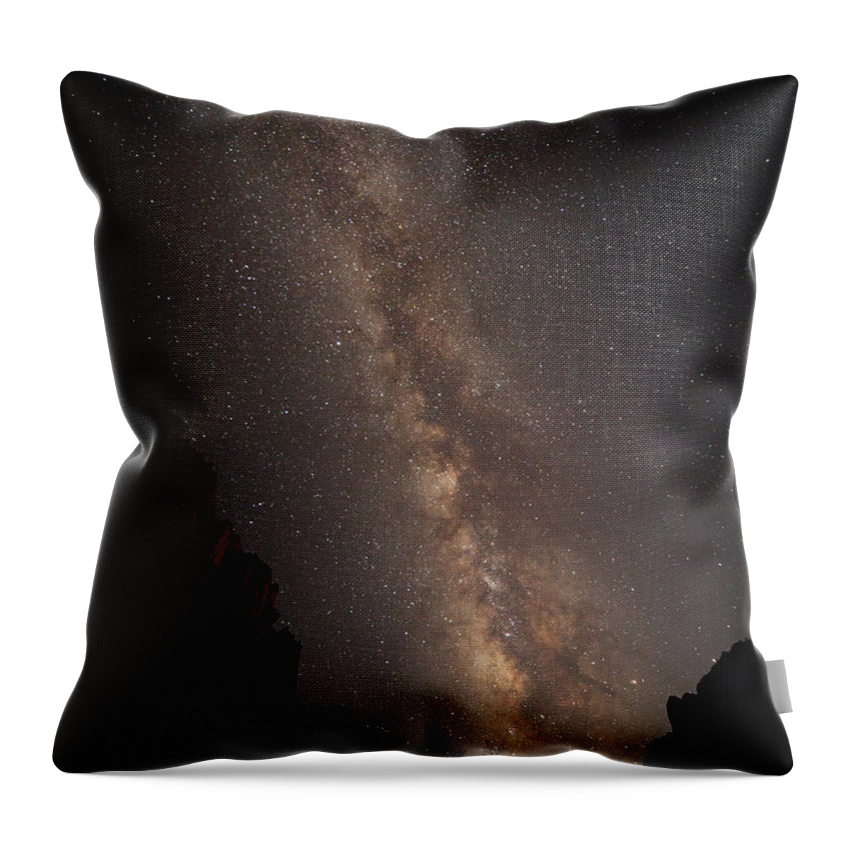 Milkyway Throw Pillow featuring the photograph A Dark Night In Zion Canyon #2 by David Watkins