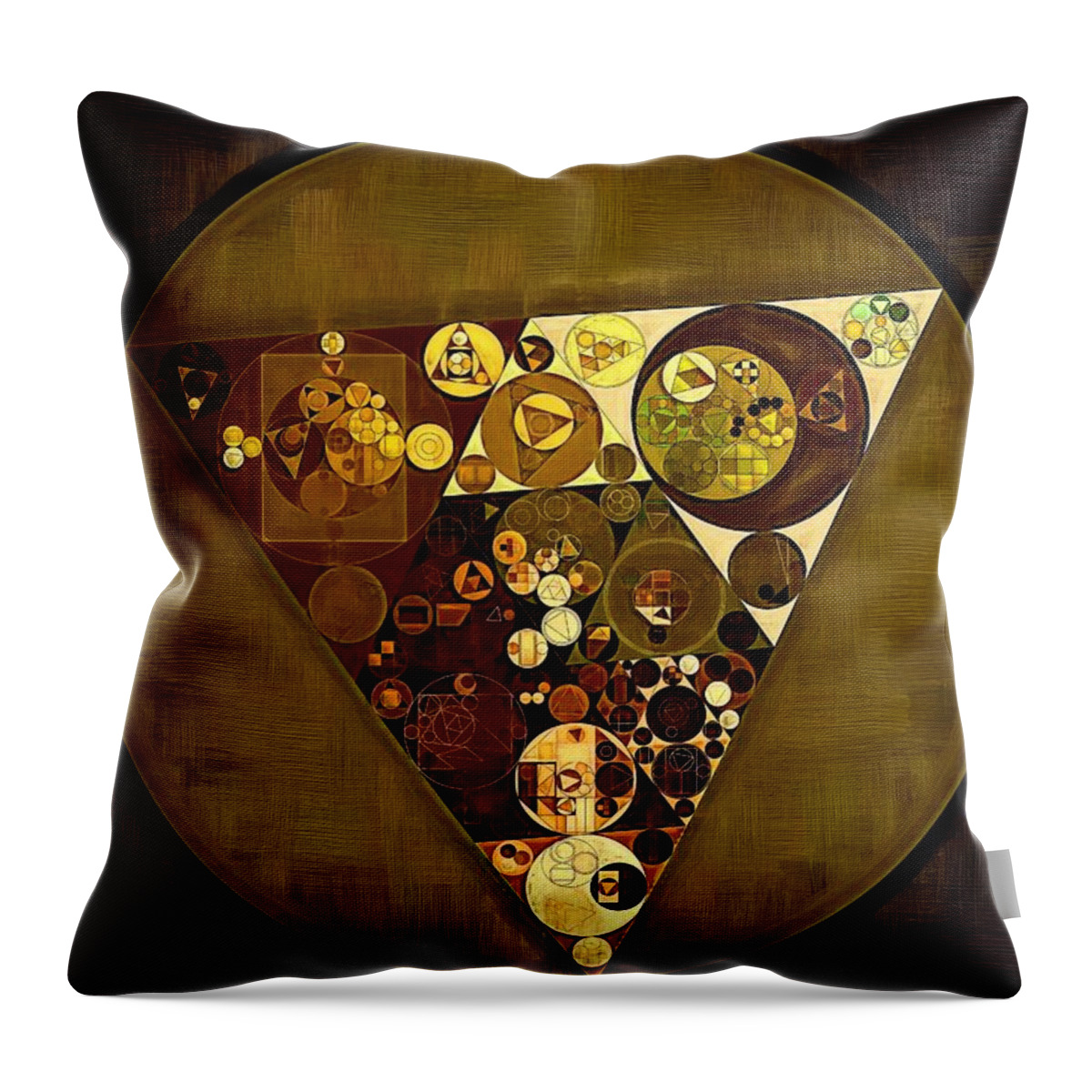 Effect Throw Pillow featuring the digital art Abstract painting - Golden sand #2 by Vitaliy Gladkiy