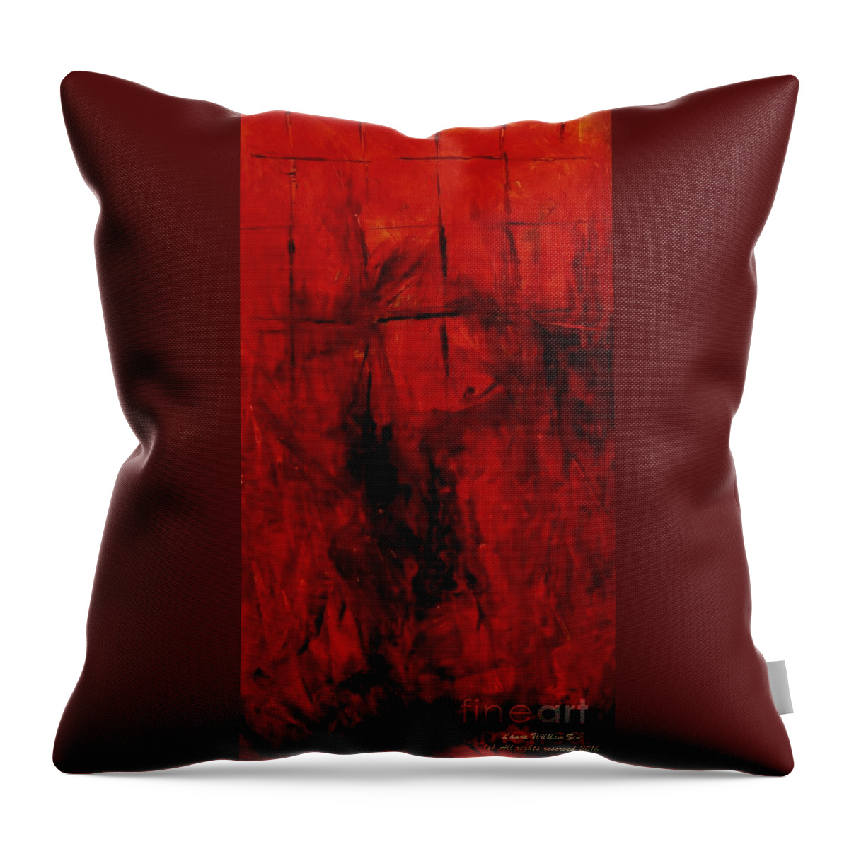 Abstract Landscapes Throw Pillow featuring the painting Acrylics #2 by Laara WilliamSen