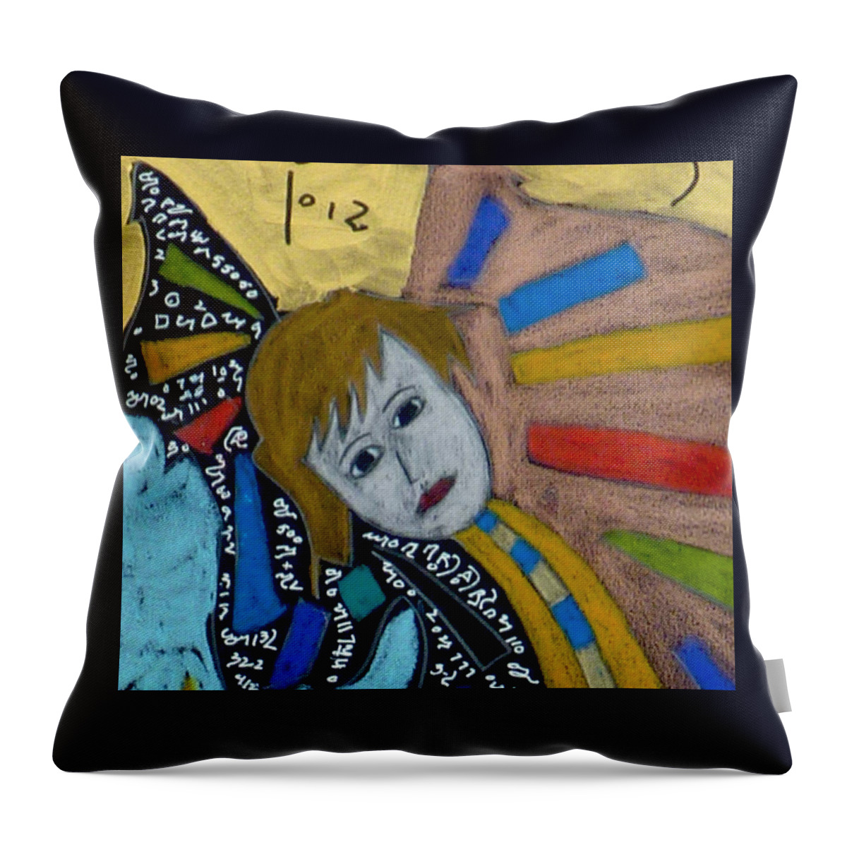 Gabriel Throw Pillow featuring the painting Archangel Gabriel #3 by Clarity Artists