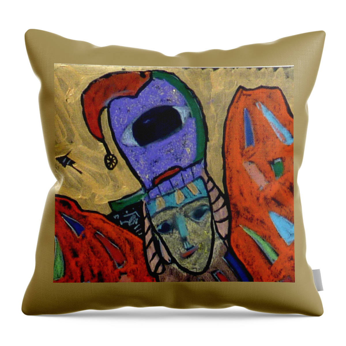 Rage Throw Pillow featuring the painting Archangel Raguel #2 by Clarity Artists