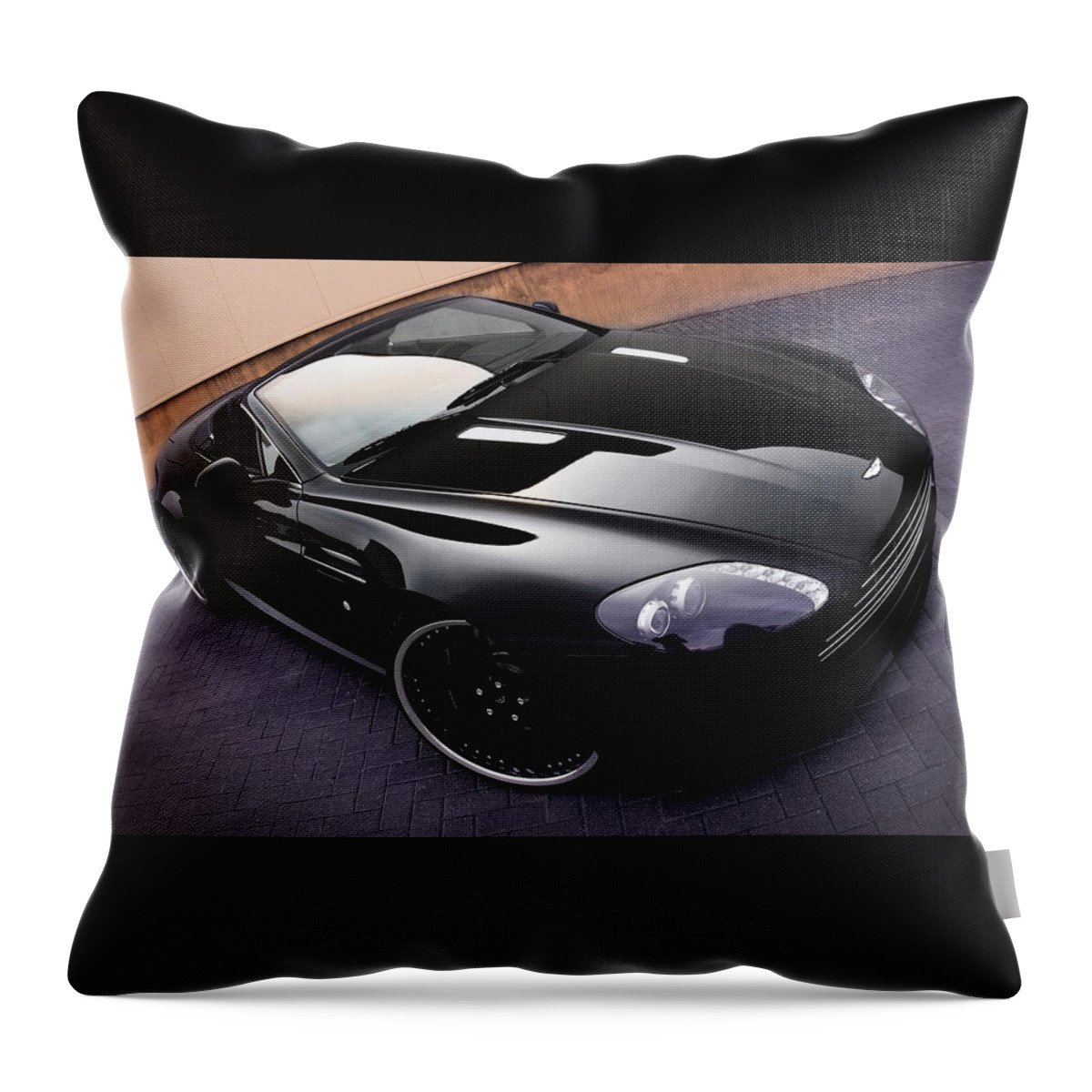 Aston Martin V8 Vantage Throw Pillow featuring the digital art Aston Martin V8 Vantage #2 by Maye Loeser