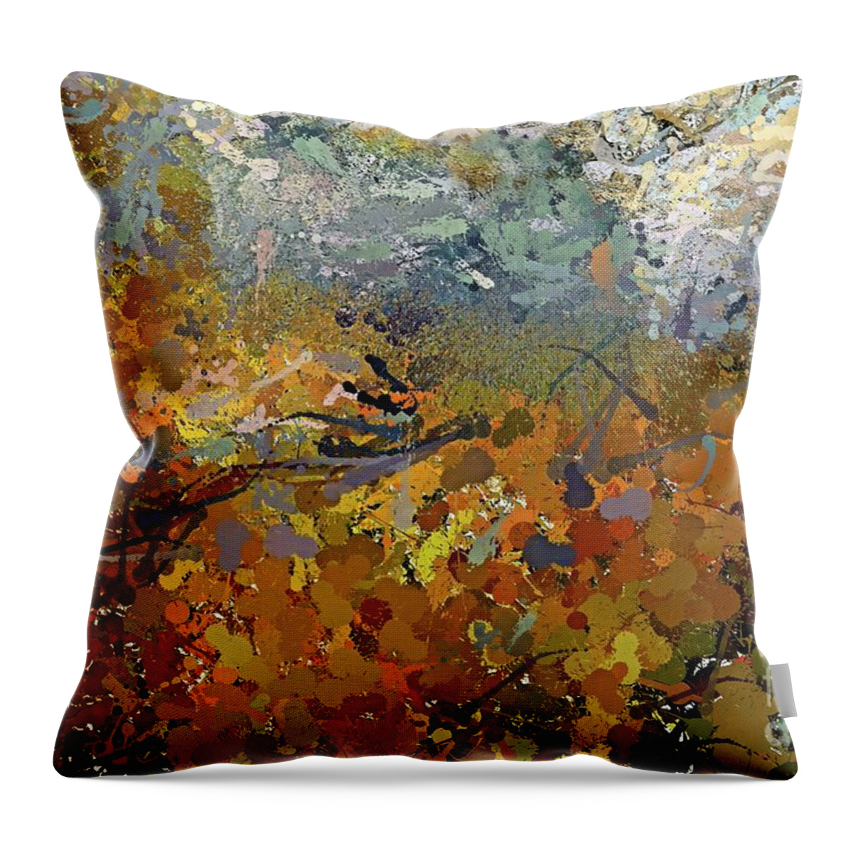 Abstract Art Throw Pillow featuring the digital art Autumn #3 by Dragica Micki Fortuna