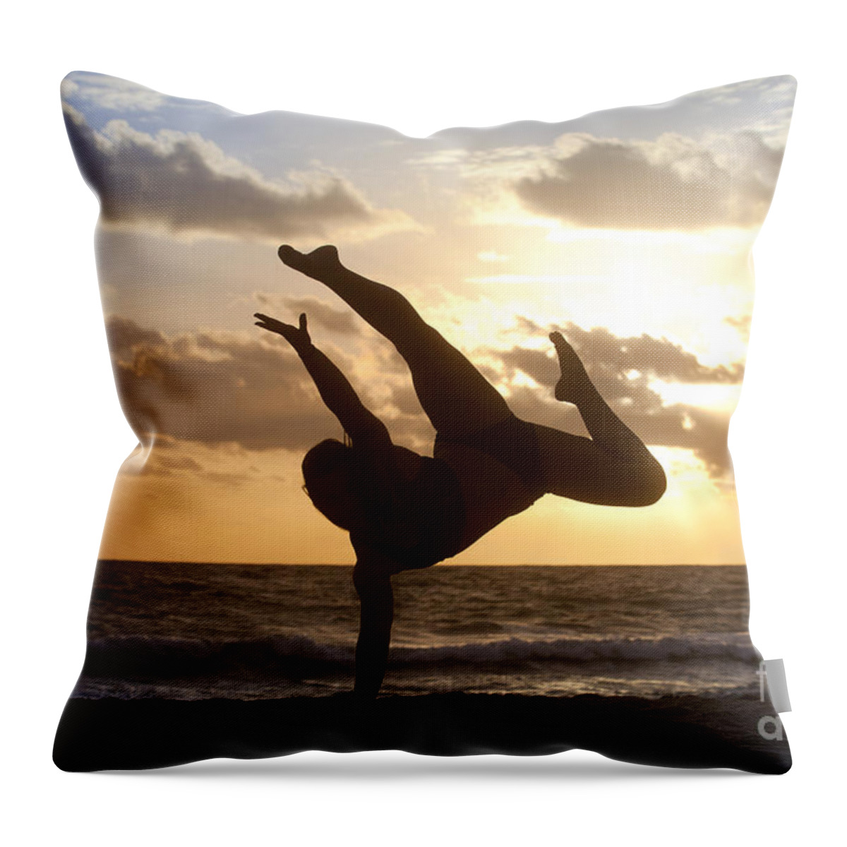 Silhouette Throw Pillow featuring the photograph Beach Silhouette #2 by Anthony Totah