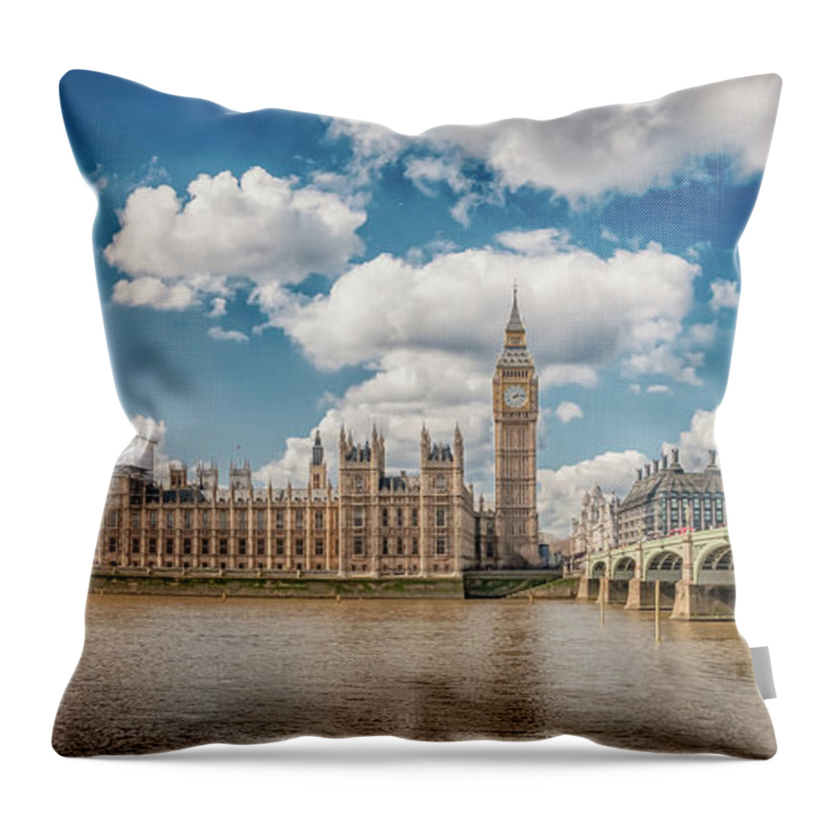Ben Throw Pillow featuring the photograph Big Ben and Parliament Building #2 by Mariusz Talarek