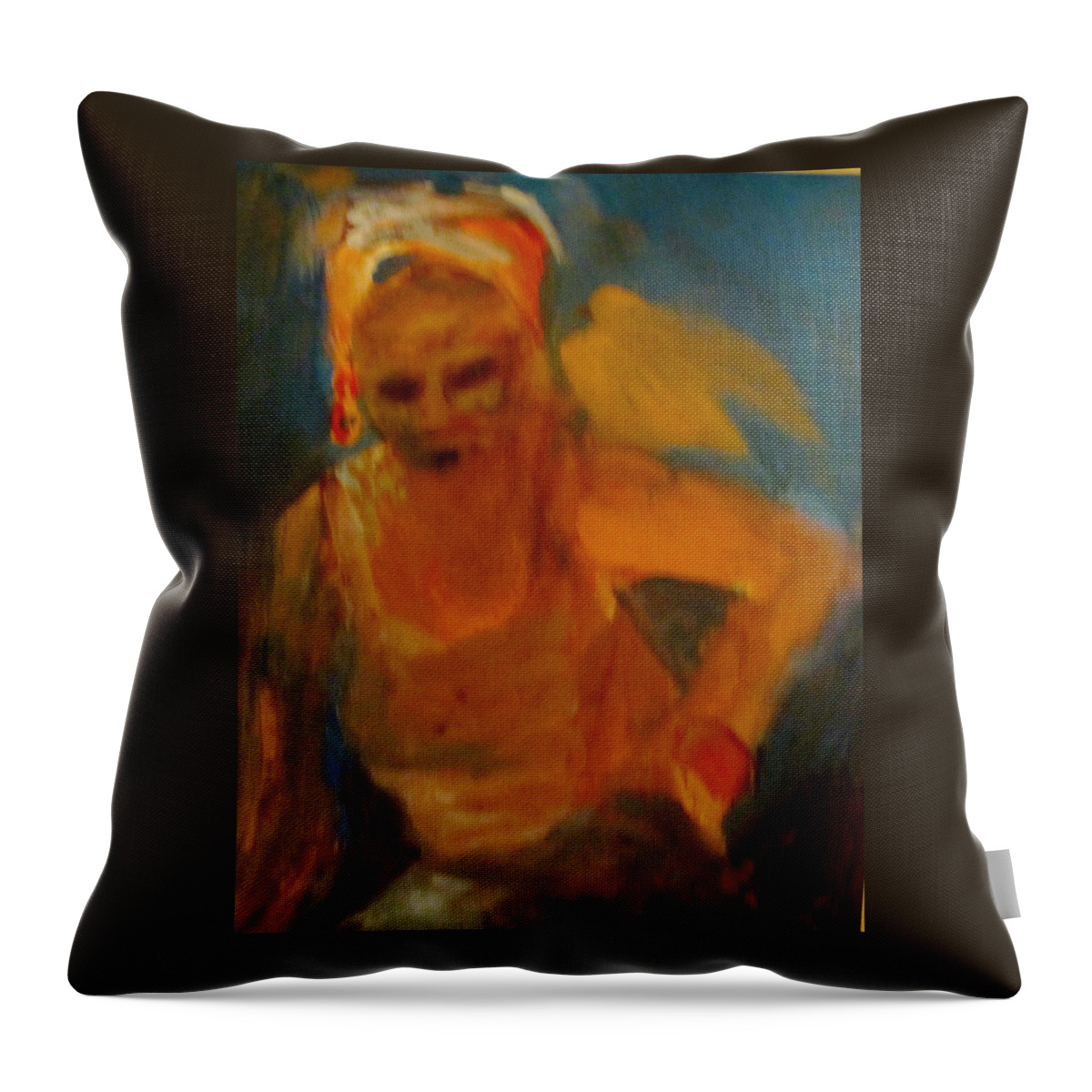 Women Throw Pillow featuring the painting Bird on my Shoulder #2 by Carole Johnson