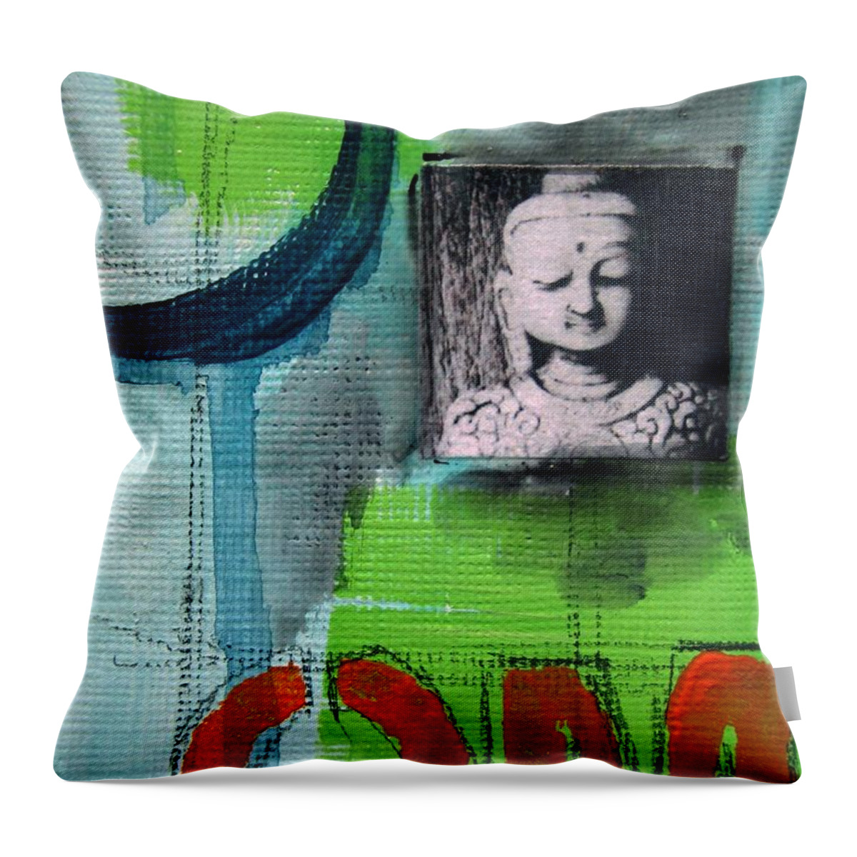 Buddha Throw Pillow featuring the painting Buddha #2 by Linda Woods
