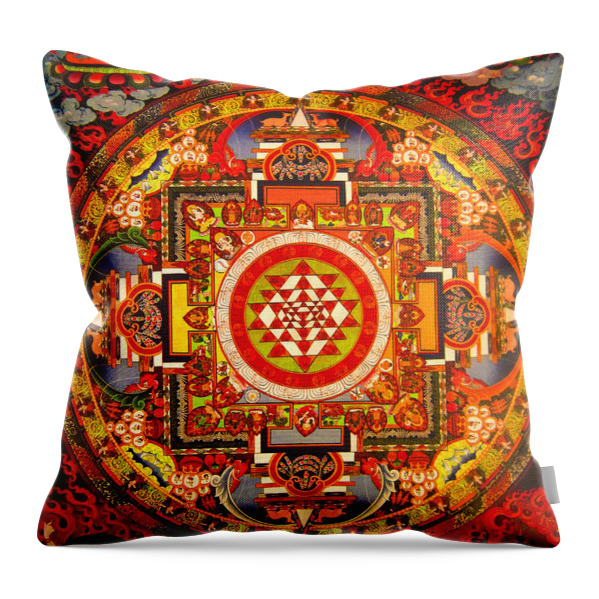 Buddhism Throw Pillow featuring the painting Buddhist Painting #2 by Steve Fields