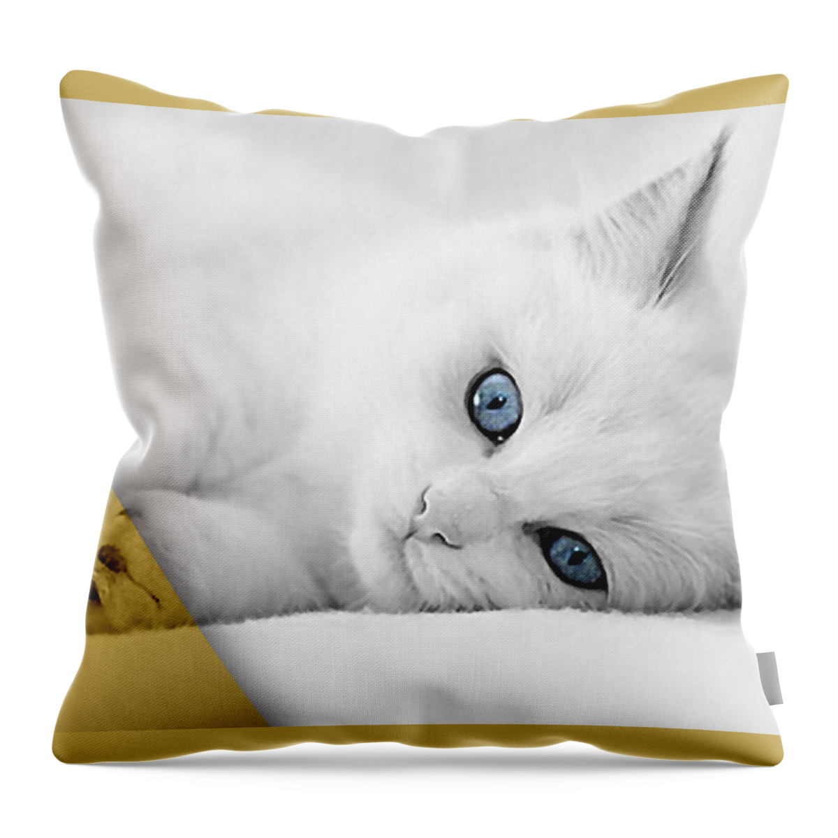 Cat Throw Pillow featuring the mixed media Cat Collection #2 by Marvin Blaine