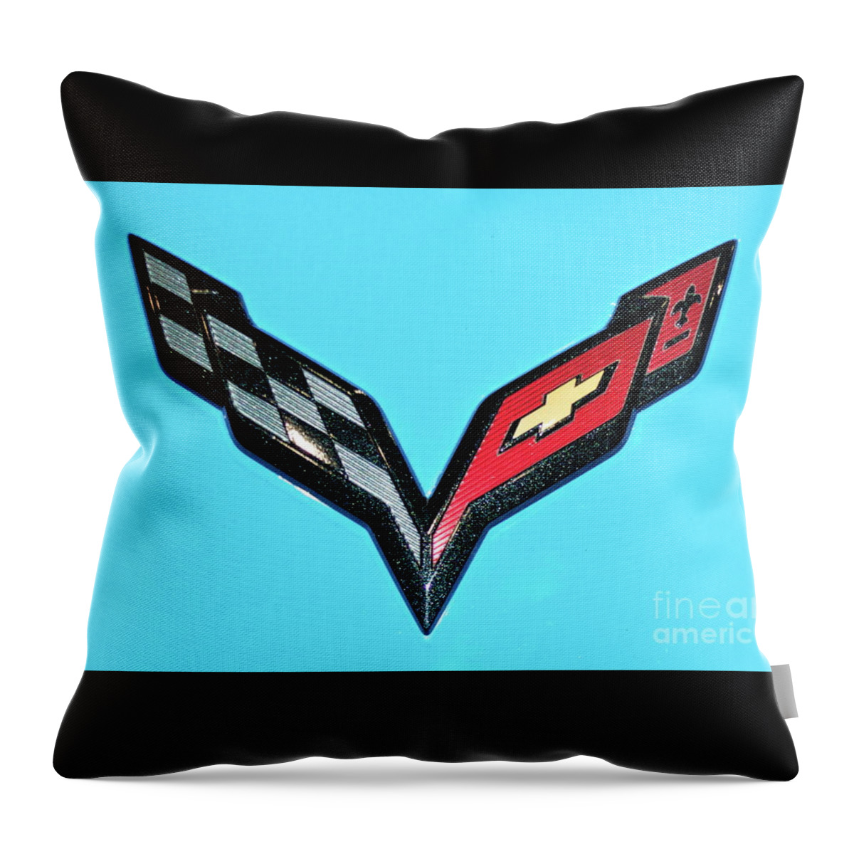 Chevy Throw Pillow featuring the photograph Chevy emblem #3 by Pamela Walrath