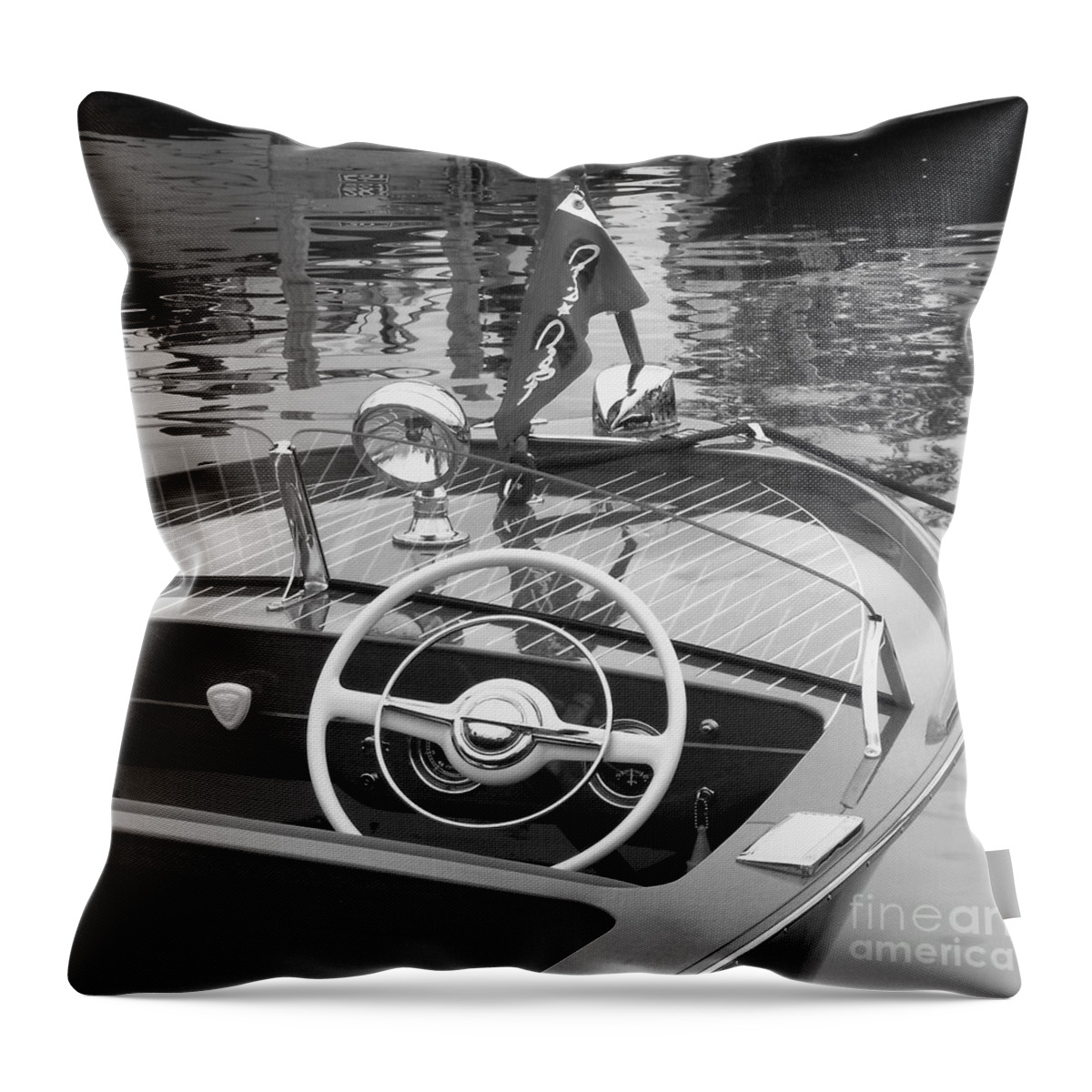 Chris Craft Throw Pillow featuring the photograph 1950's Sportsman by Neil Zimmerman