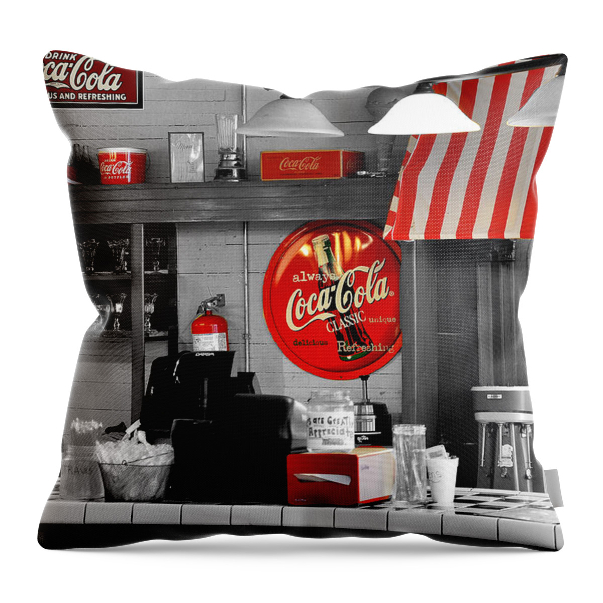 Coca Cola Throw Pillow featuring the photograph Coca Cola #2 by Todd Hostetter