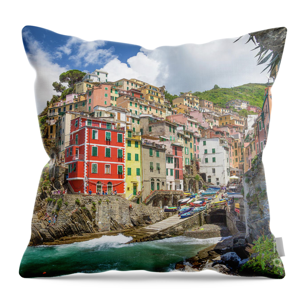 Architecture Throw Pillow featuring the photograph Colors of Cinque Terre #2 by JR Photography