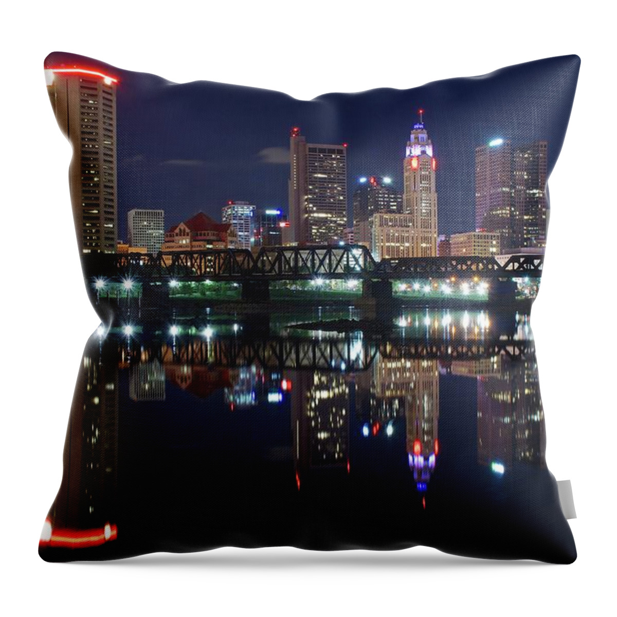 Columbus Throw Pillow featuring the photograph Columbus Ohio #2 by Frozen in Time Fine Art Photography