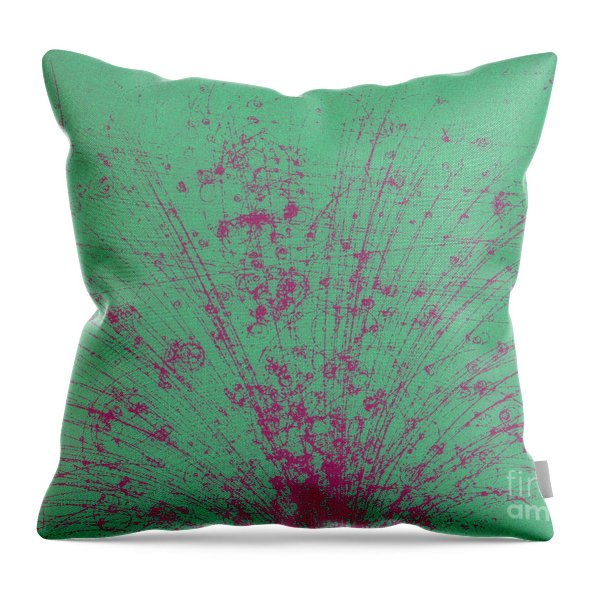 Bubble Chamber Throw Pillow featuring the photograph Cosmic Ray Particle Tracks #1 by Science Source