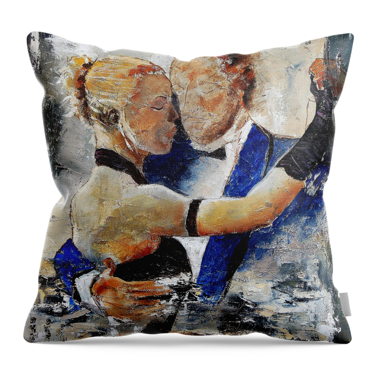 Dance Throw Pillow featuring the painting Dancing tango #1 by Pol Ledent