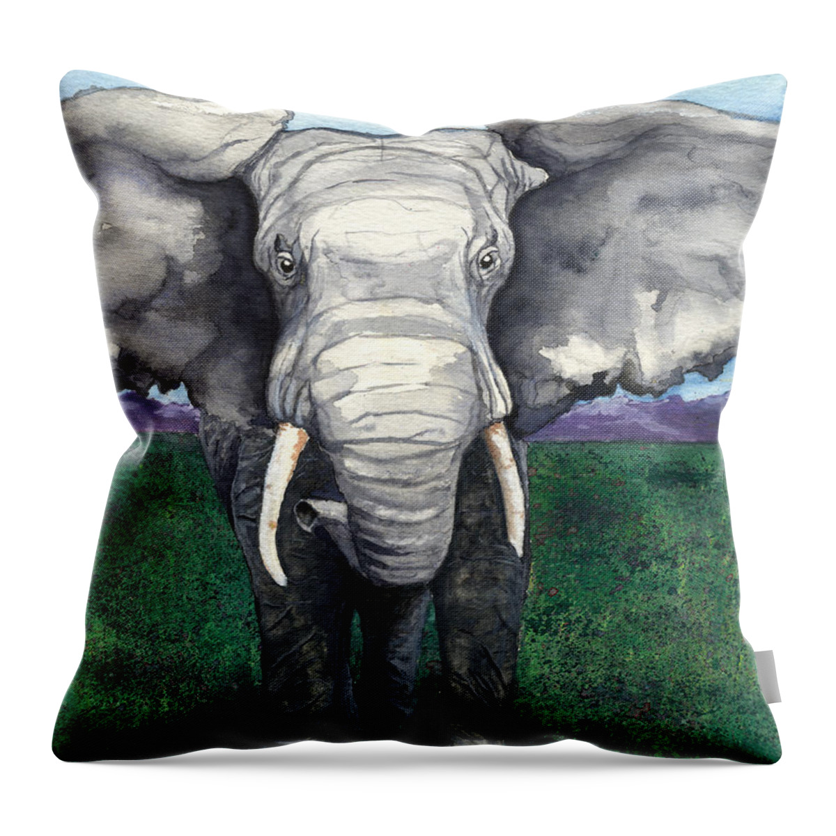Watercolour Throw Pillow featuring the painting Defiant #2 by Brazen Design Studio