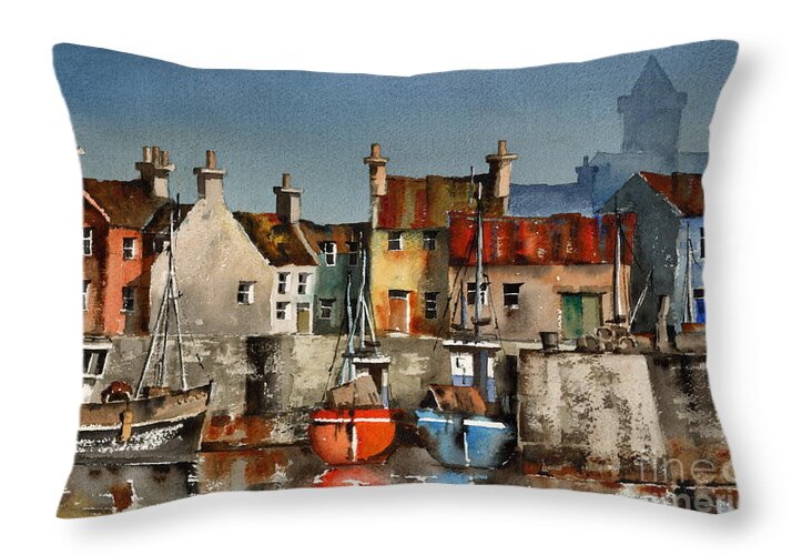 Wild Atlantic Way Throw Pillow featuring the painting Dingle Harbour, Kerry #3 by Val Byrne