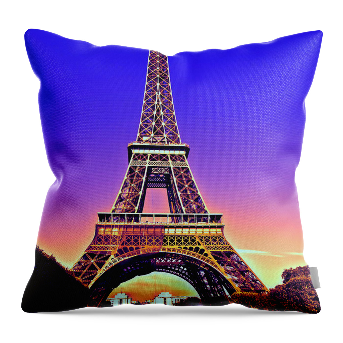 Eiffel Tower Throw Pillow featuring the photograph Eiffel Tower #2 by Charuhas Images