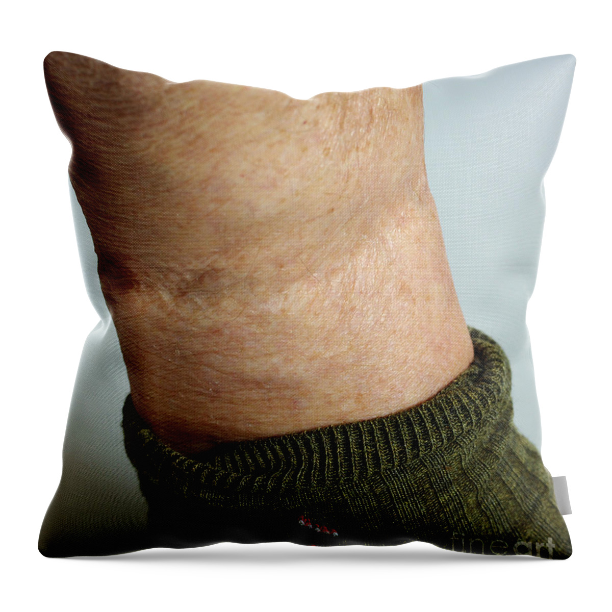 Socks Throw Pillow featuring the photograph Elastic In Socks Impairs Blood Flow #2 by Scimat