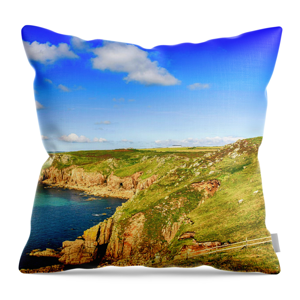Lands Throw Pillow featuring the photograph End of the World - Cornwall #2 by Chris Smith