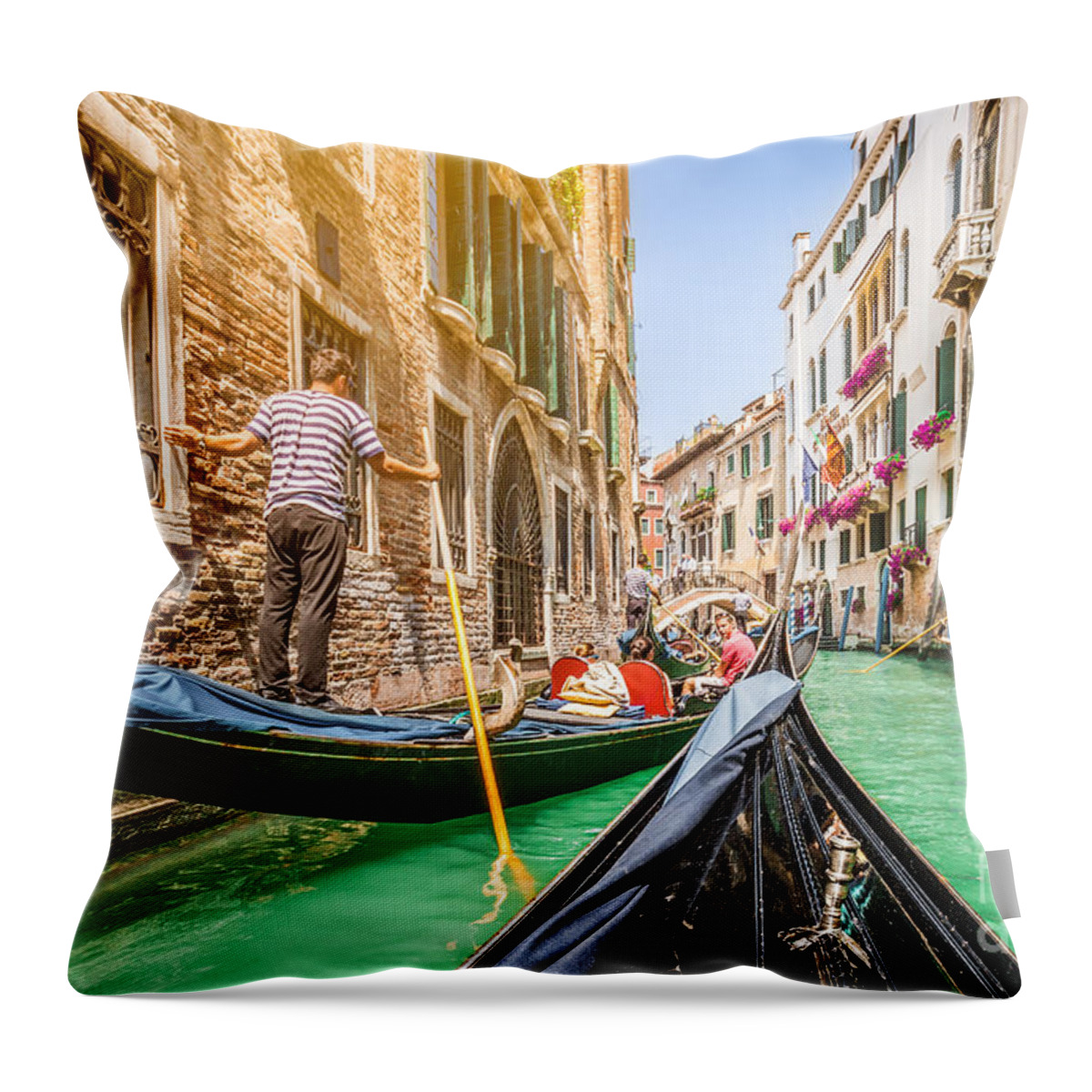 Alley Throw Pillow featuring the photograph Exploring Venice #2 by JR Photography