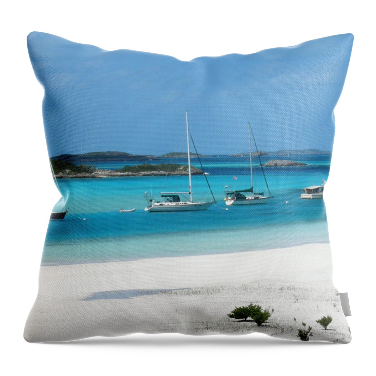 warwick Sea Park Throw Pillow featuring the photograph Exumas #2 by Jean Wolfrum