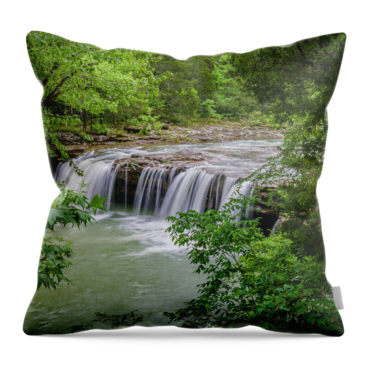 Arkansas Landscape Throw Pillow featuring the photograph Falling Waters Falls #3 by David Dedman