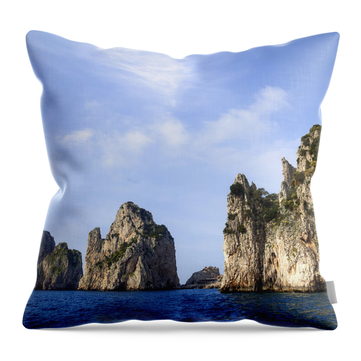Faraglioni Throw Pillow featuring the photograph Faraglioni - Capri #2 by Joana Kruse
