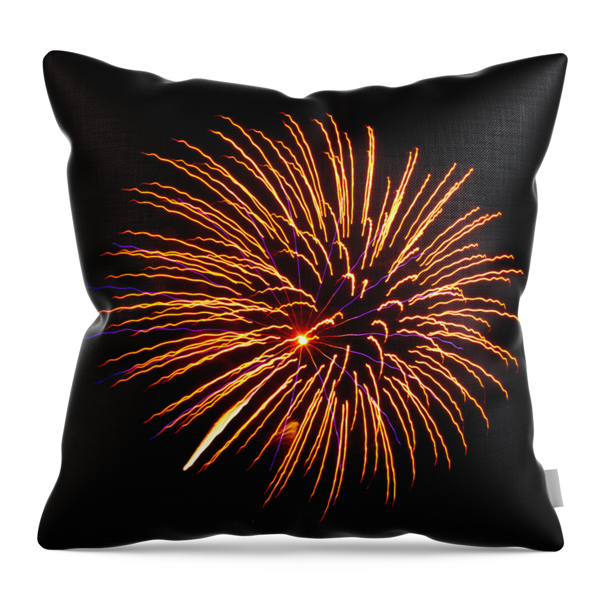 Fireworks Throw Pillow featuring the photograph Fourth of July #2 by Bill Barber