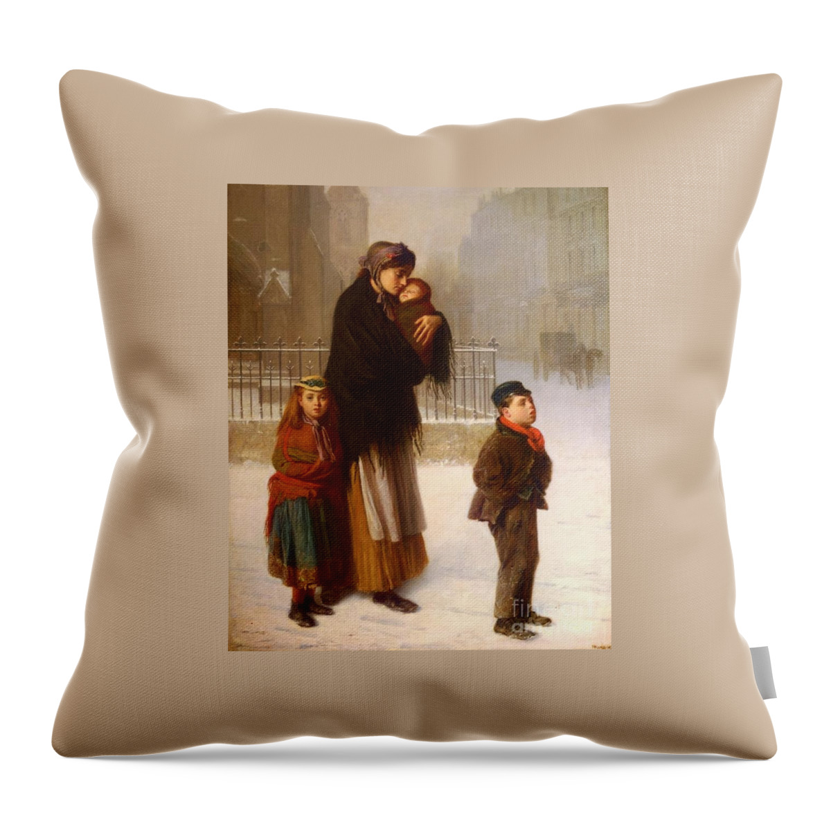 Haynes King - Homeless Throw Pillow featuring the painting Haynes King #2 by MotionAge Designs
