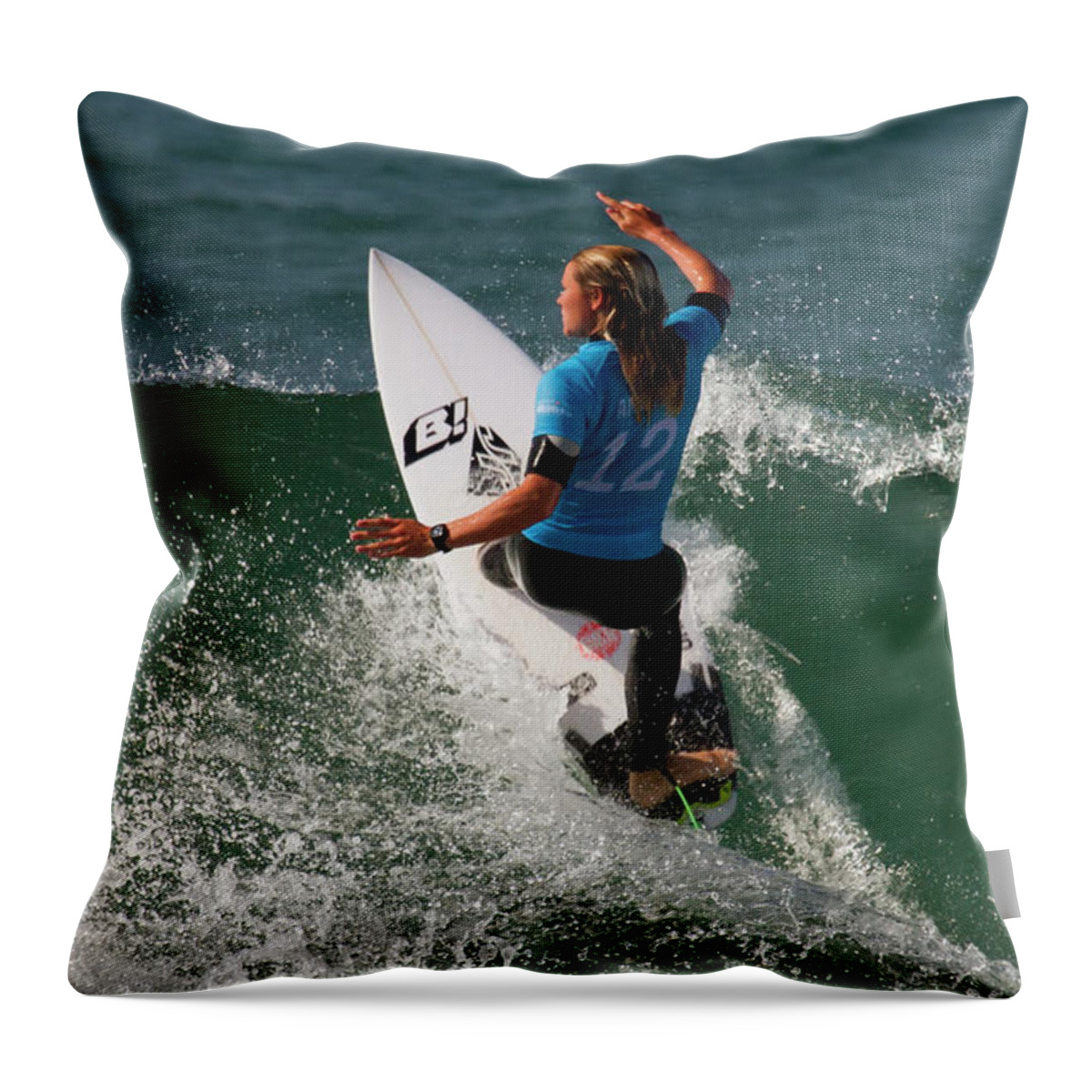 Swatch Trestle Pro 2017 Throw Pillow featuring the photograph Keely Andrew #2 by Waterdancer