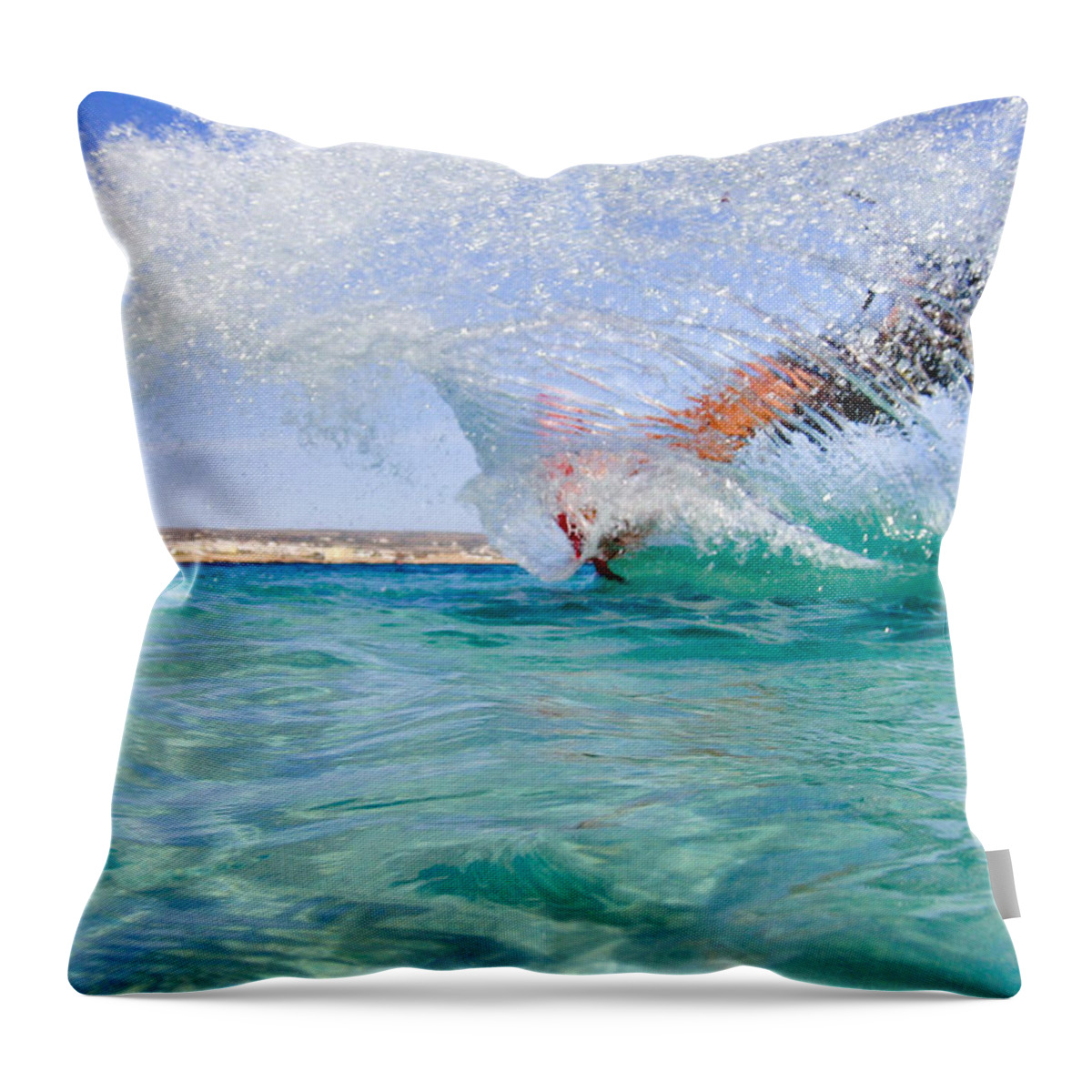 Adventure Throw Pillow featuring the photograph Kitesurfing #2 by Stelios Kleanthous