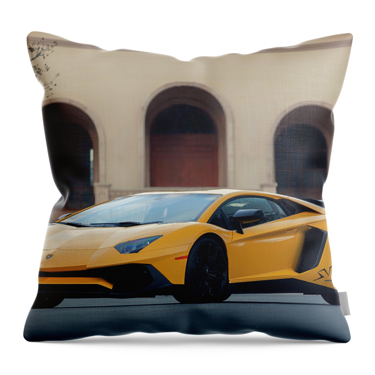 Lamborghini Throw Pillow featuring the photograph #Lamborghini #AventadorSV #SuperVeloce #Print #2 by ItzKirb Photography