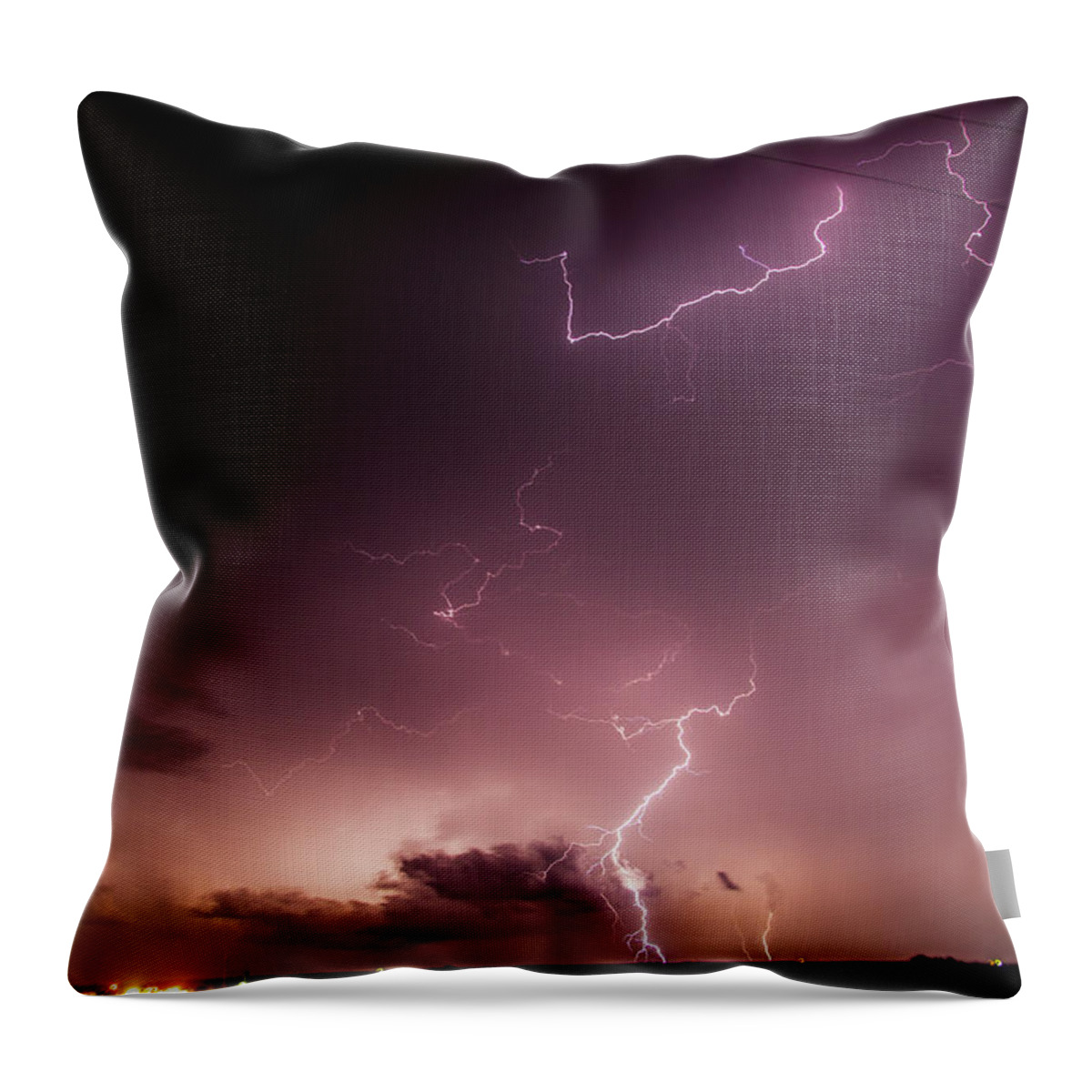 Nebraskasc Throw Pillow featuring the photograph Late July Storm Chasing 057 #1 by NebraskaSC