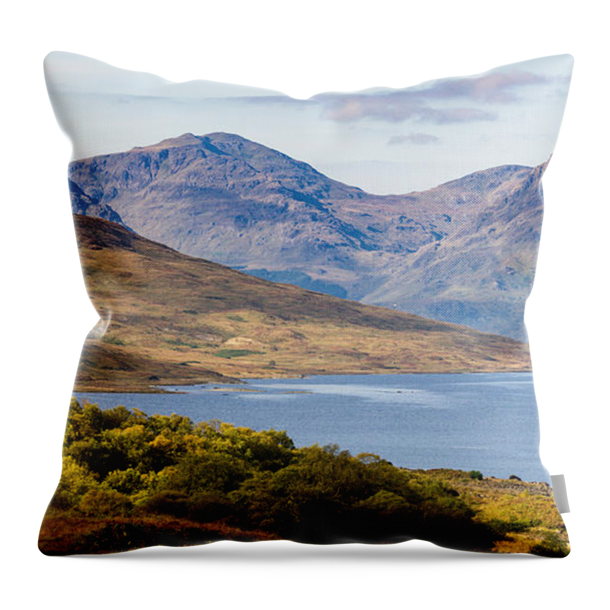 Loch Arklet Throw Pillow featuring the photograph Loch Arklet and the Arrochar Alps #2 by Gary Eason