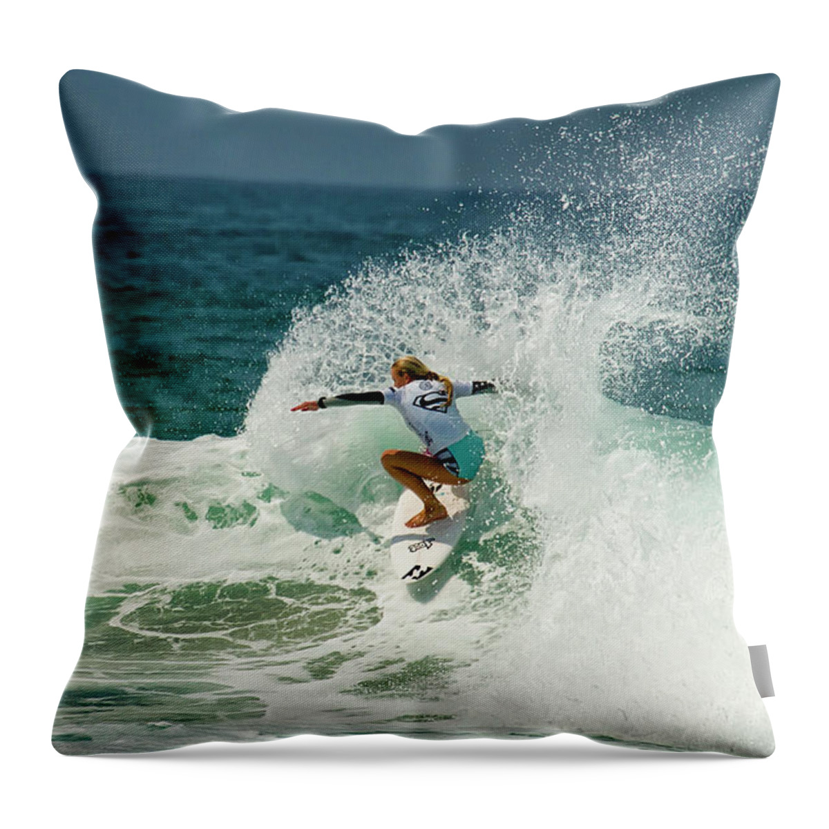 Supergirl Pro 2016 Throw Pillow featuring the photograph Macy Callaghan #2 by Waterdancer