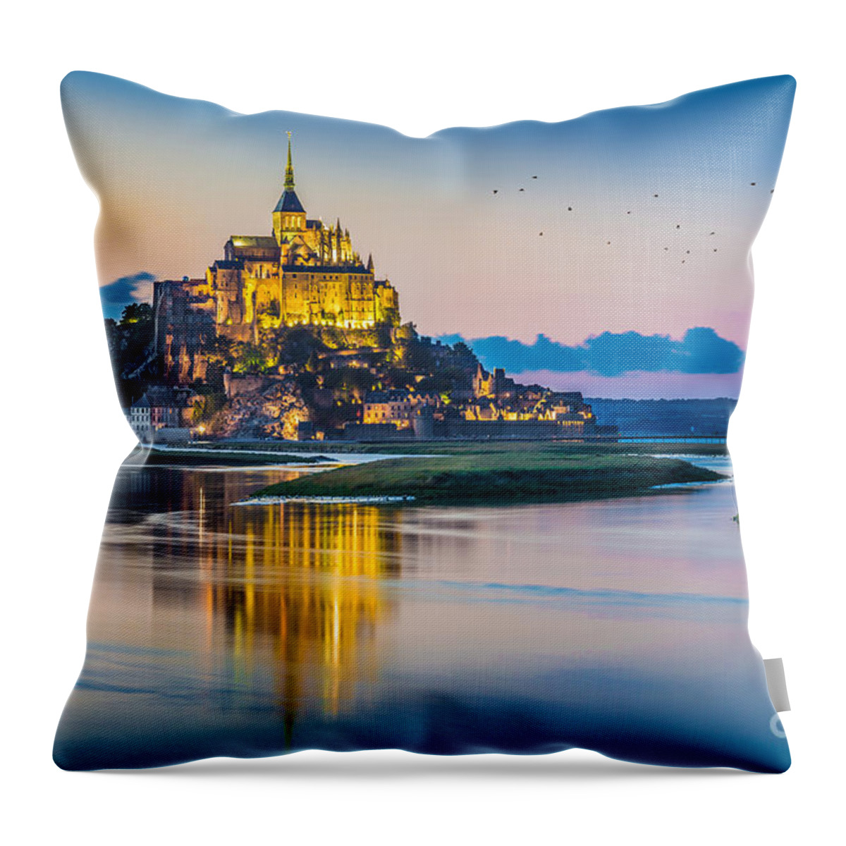 Abbey Throw Pillow featuring the photograph Mont Saint Michel #3 by JR Photography