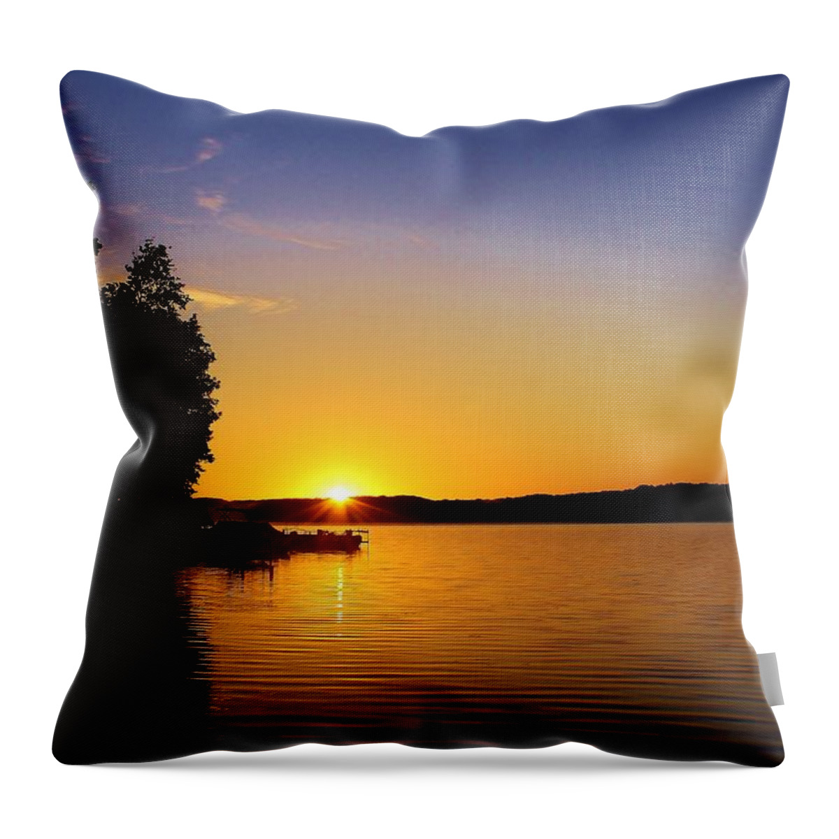 Lake Throw Pillow featuring the photograph Mornings First Light #2 by Bruce Bley