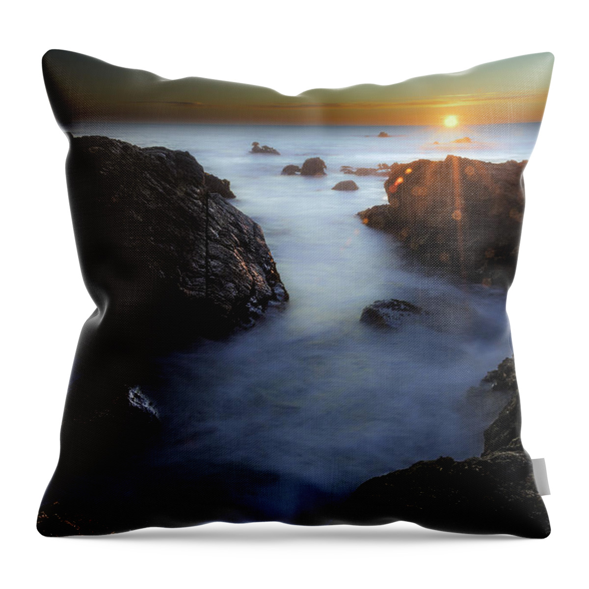 Moss Beach Throw Pillow featuring the photograph Moss Beach Sunset #2 by Don Hoekwater Photography