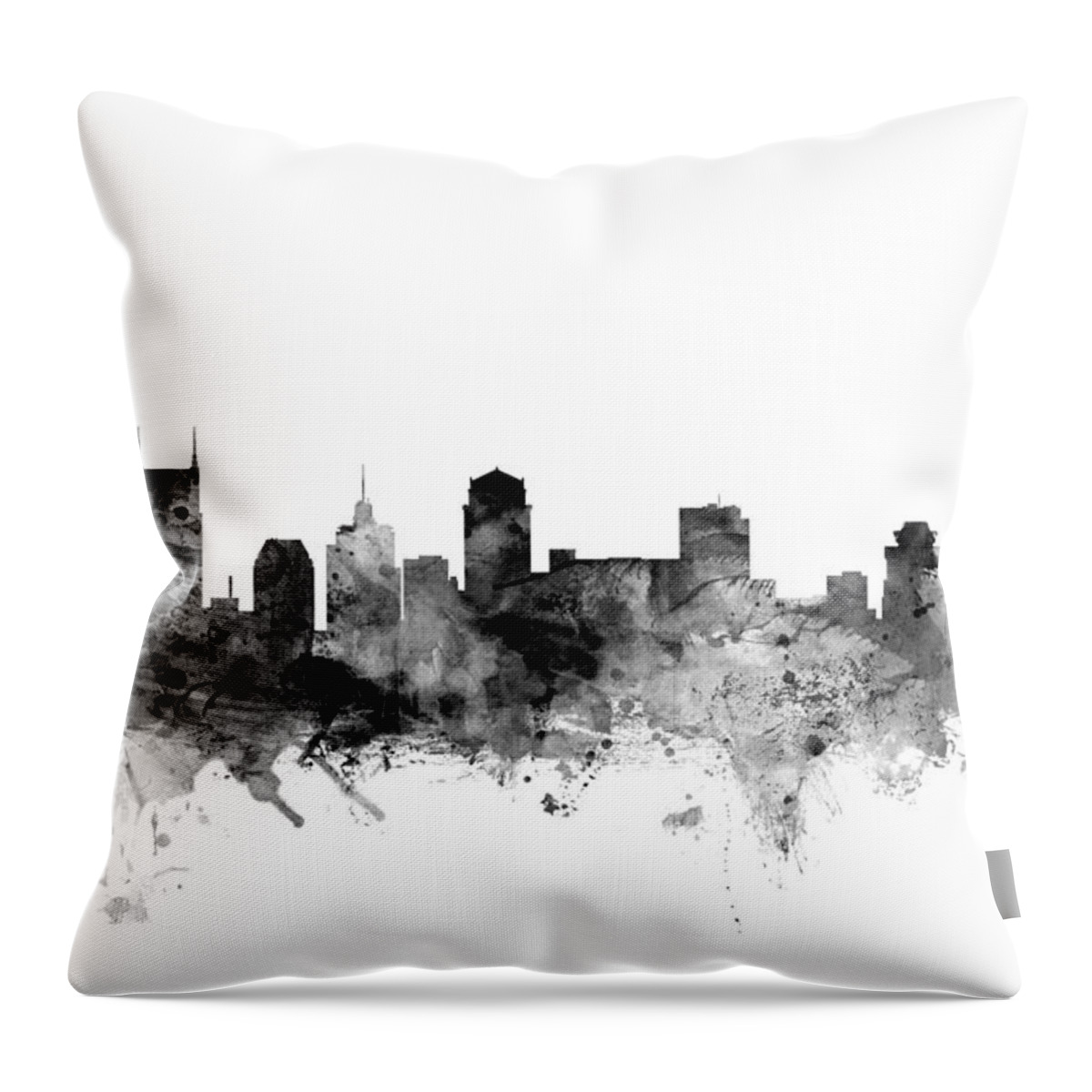 United States Throw Pillow featuring the digital art Nashville Tennessee Skyline #2 by Michael Tompsett