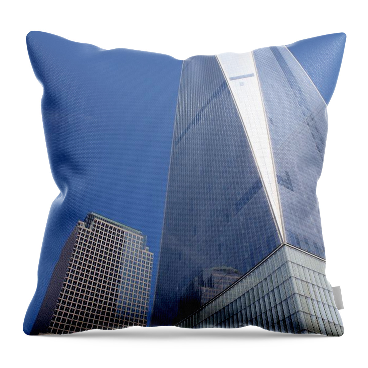 One World Trade Center Throw Pillow featuring the photograph One World Trade Center #2 by Flavia Westerwelle