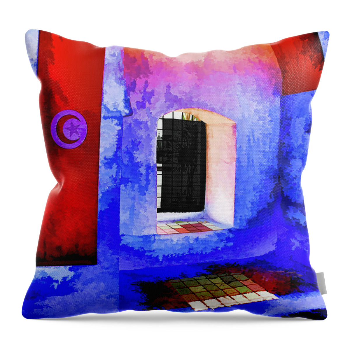 Arabic Architecture Interiors Colorful Areas Throw Pillow featuring the photograph Open Window #2 by Rick Bragan