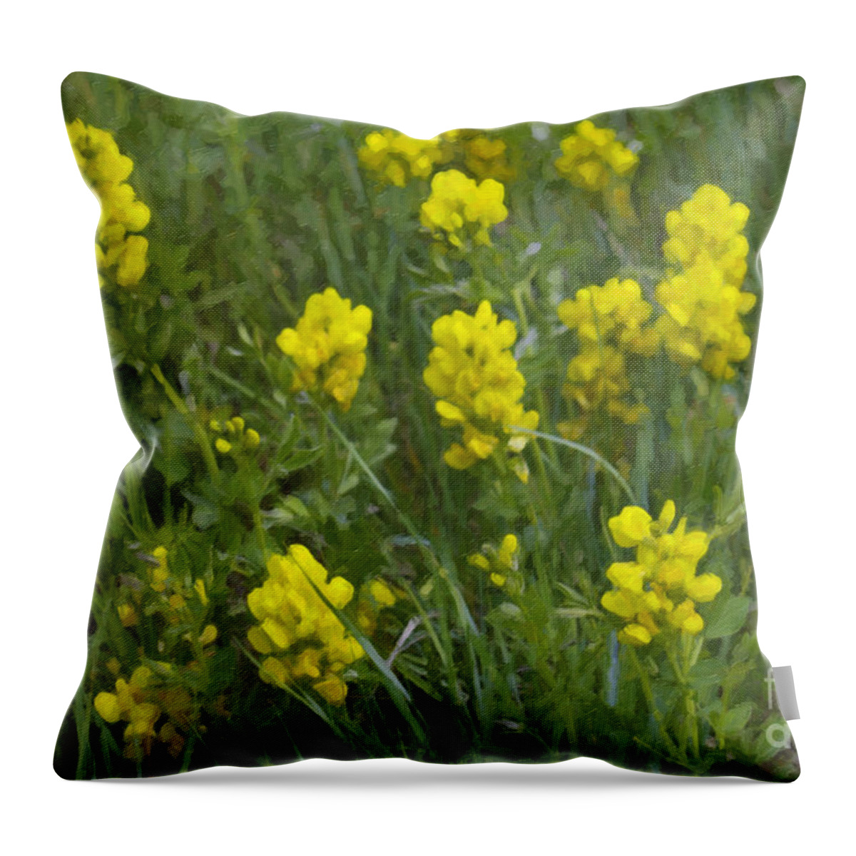 Yellow Floral Throw Pillow featuring the photograph Panorama Hills Bluffs #3 by Donna L Munro