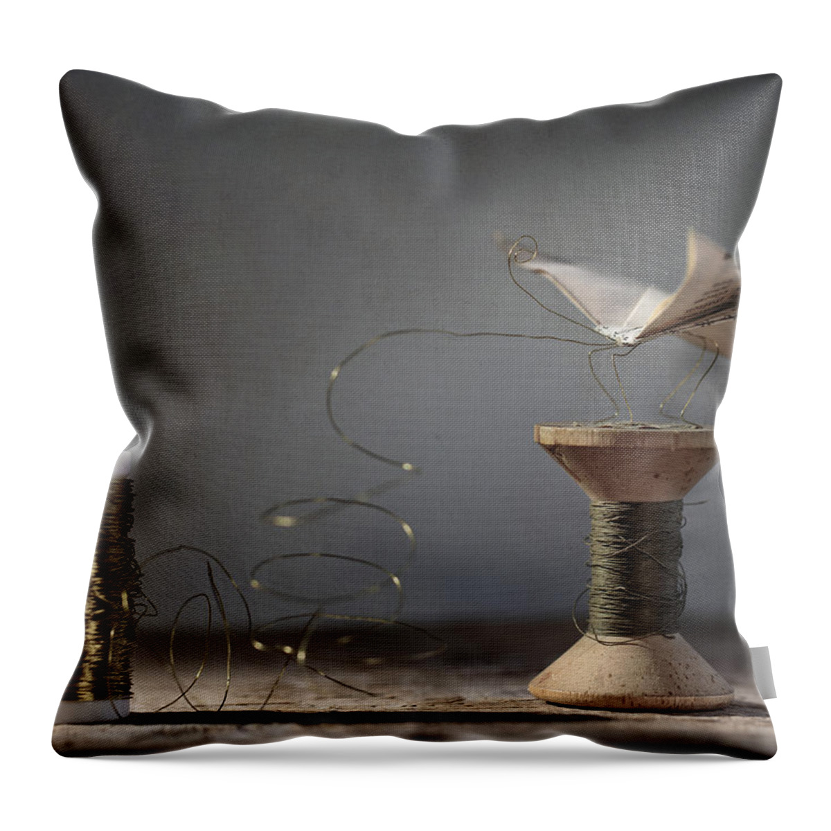 Butterfly Throw Pillow featuring the photograph Paper Butterfly #2 by Nailia Schwarz