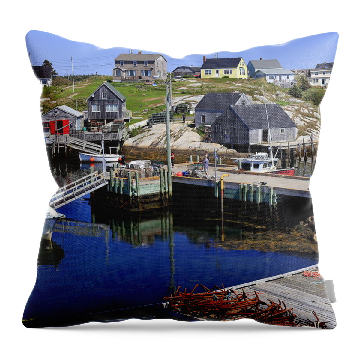 Canada Throw Pillow featuring the photograph Peggy's Cove, Nova Scotia, Canada #2 by Gary Corbett