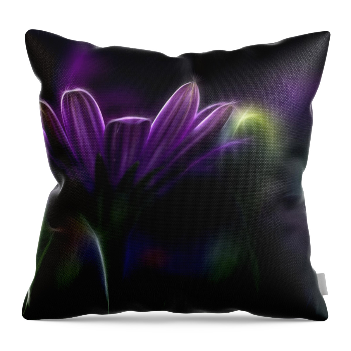 Abstract Throw Pillow featuring the photograph Purple Daisy #2 by Stelios Kleanthous