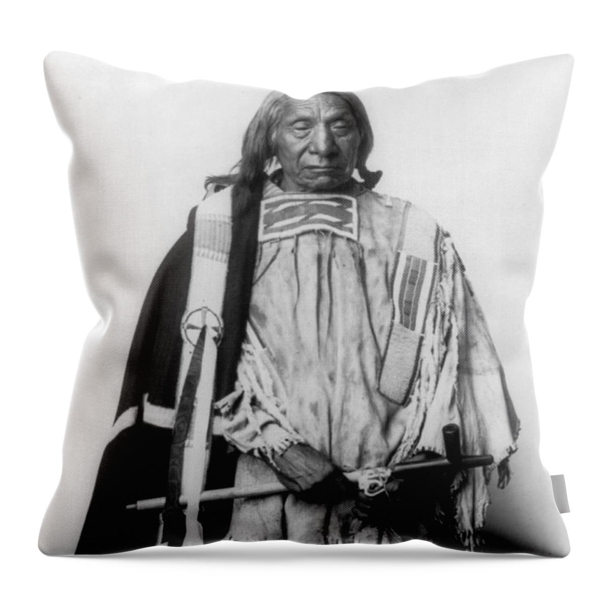 History Throw Pillow featuring the photograph Red Cloud, Oglala Lakota Indian Chief #2 by Science Source